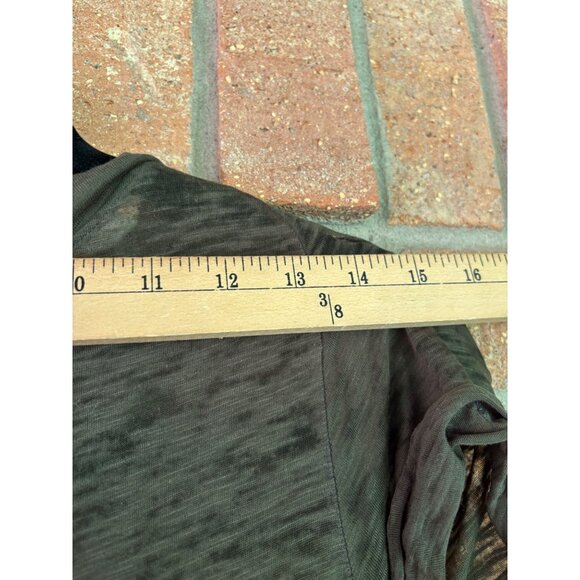 We The Free Olive Sheer Short Sleeve Crewneck T-Shirt Medium Womens Casual Wear - Picture 8 of 10